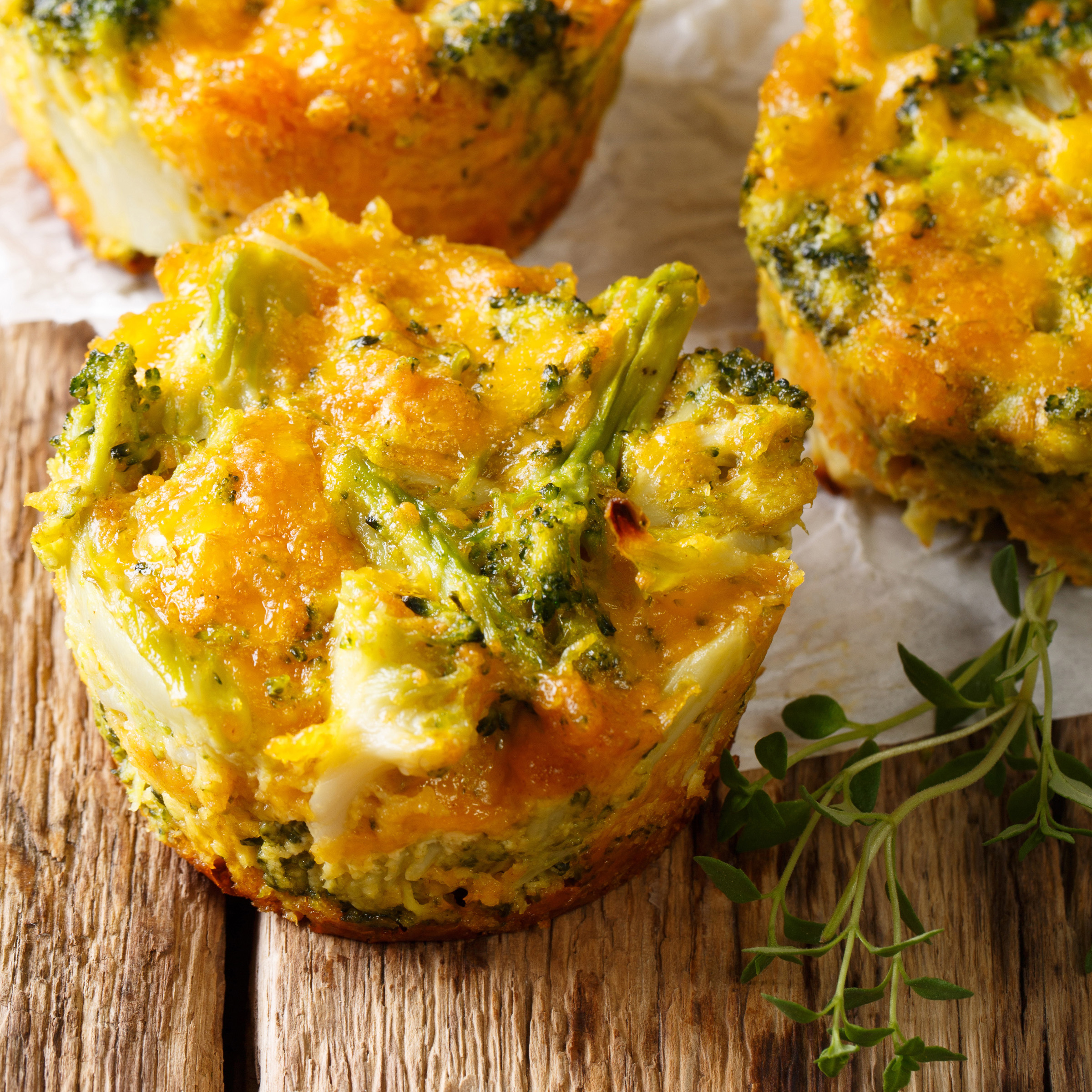 Broccolini, Grilled Halloumi, Pancetta & Saffron Mini Quiche